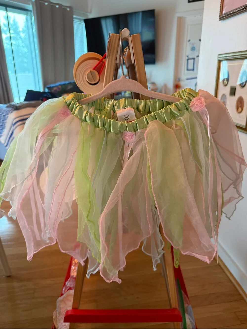 Hanna Andersson Girls Fairy Tutu Skirt Pastel Green Pink One Size Costume